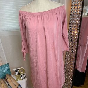 Pale Pink Off Shoulder Dress